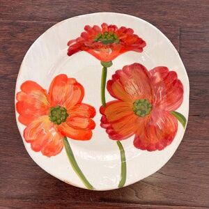 Vietri Italy Hand-Painted Lastra POPPY Salad Plate, 9"